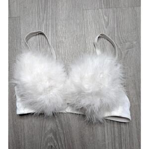 N.1LA Bra Womens Small White Feather Push Up Padded Underwire Adjustable Straps